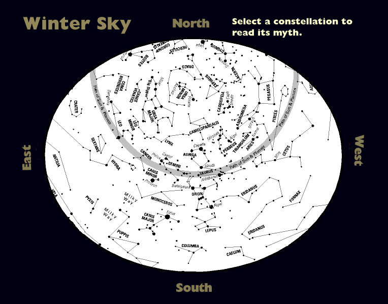 Winter Constellation Chart